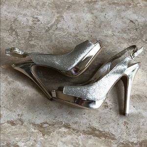 Rampage Silver and Gold Glittery Stiletto Heels